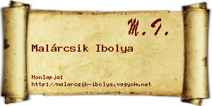 Malárcsik Ibolya névjegykártya